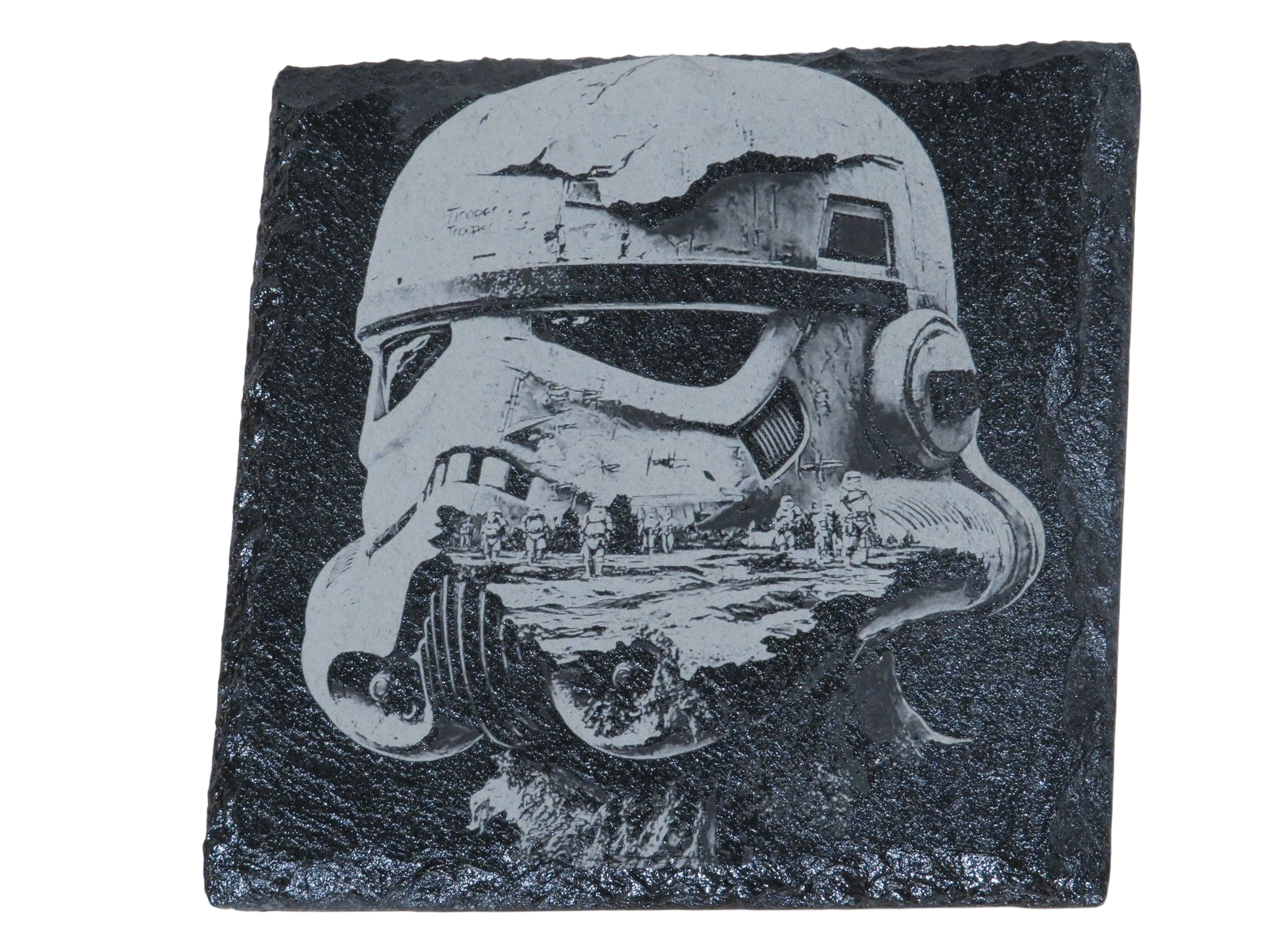 Laser Engraved Square Slate Coaster - ST