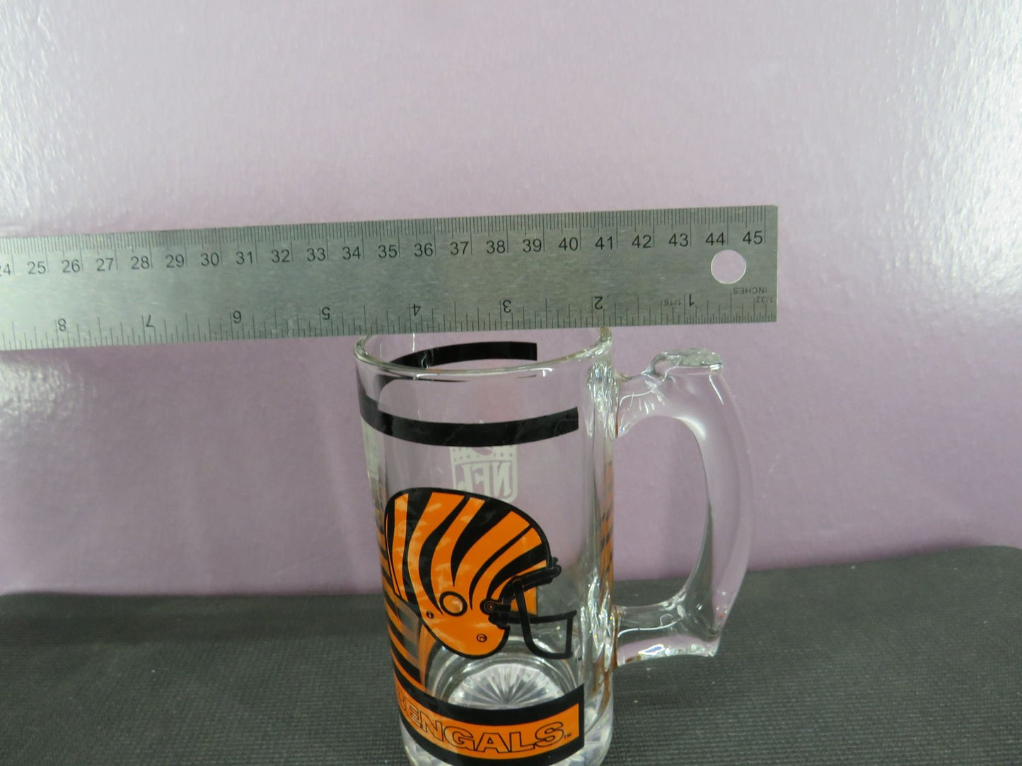 Vintage Cincinnati Bengals Beer Mug Stein Tall Glass 1980s NFL