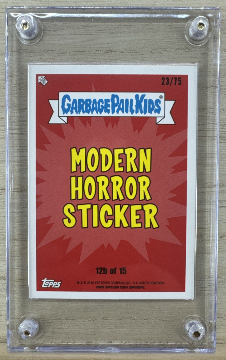 2018 Topps Garbage Pail Kids - Centi Peta - Red 23/75