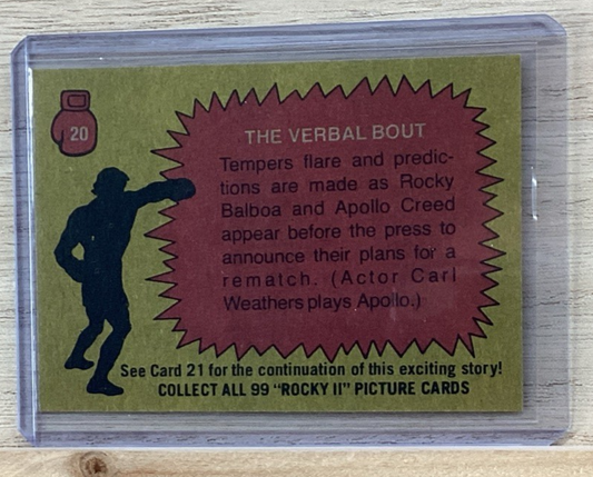 1979 Topps Rocky II Trading Card - The Verbal Bout #20