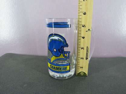 NFL Chargers Official Glass Beer Mug Helmet Logo Blue Yellow Collectible Stein