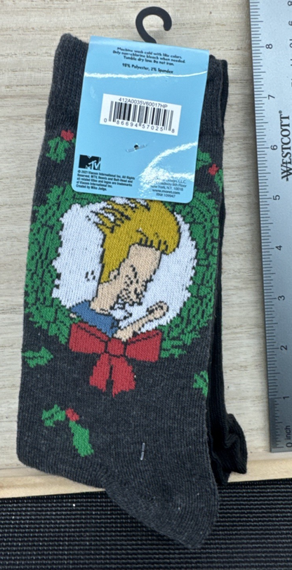 Beavis and Butthead Christmas Socks - 2 pairs - Shoe Size 6-12