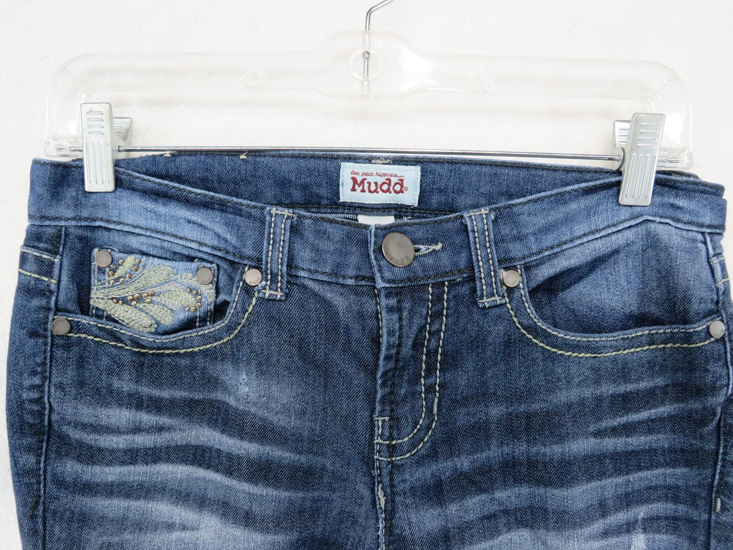 Mudd Jeans Women's Size 7 - Embroidered Studded Pocket Denim