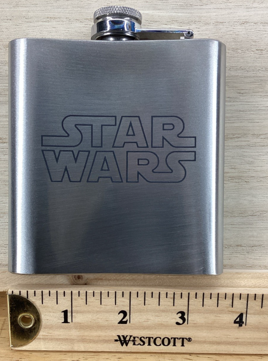 Laser Engraved Flask - 6 oz Stainless Steel - SWMF