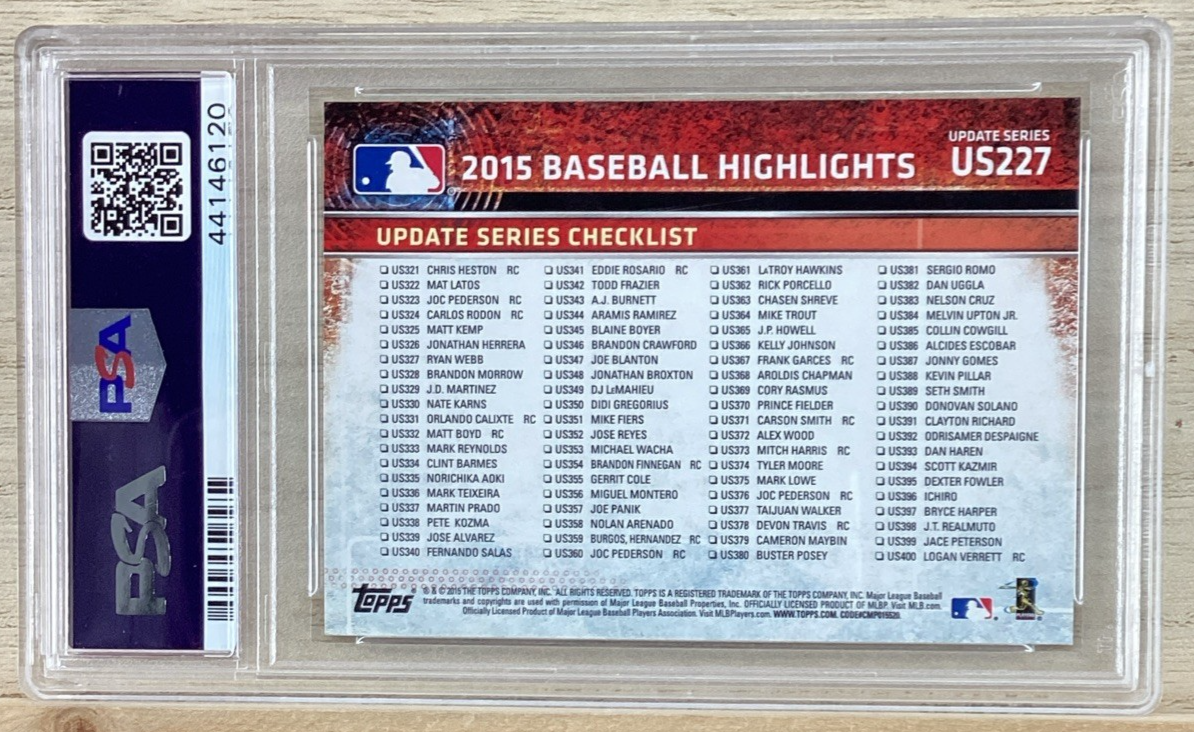 2015 Topps Update - Mike Trout #US227 - PSA 8 NM-MT