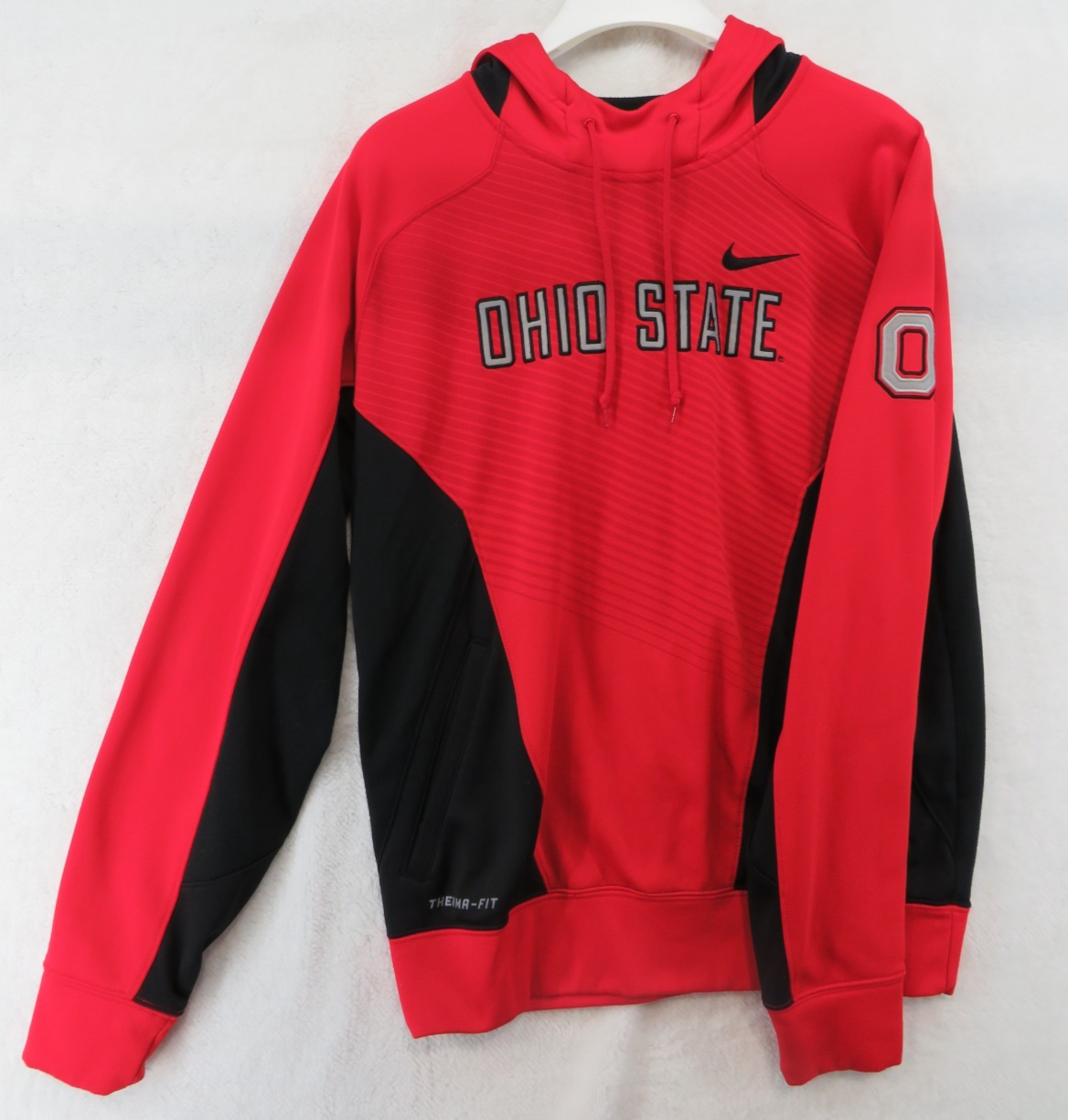 Ohio State Nike Therma-Fit Hoodie - Red Black Pullover - Size Small