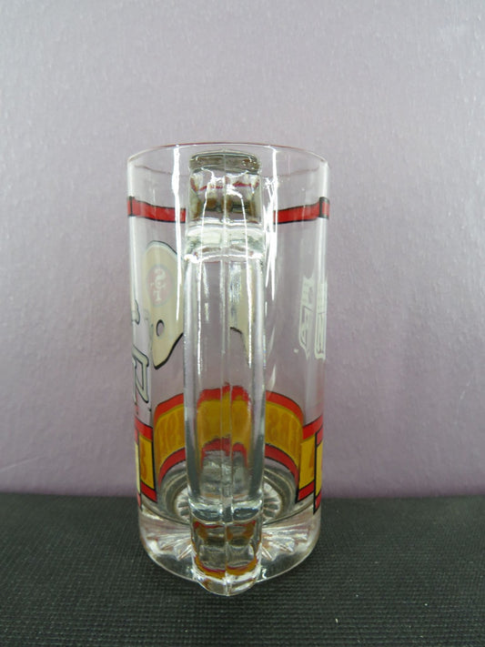 Vintage San Francisco 49ers Beer Mug Stein Tall Glass 1980s NFL