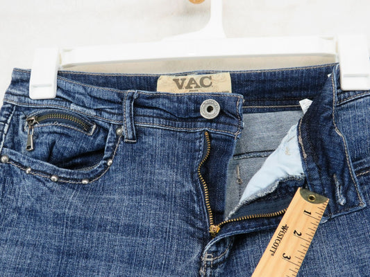 Nine West VAC Jeans - Women's 12 Straight Leg Studded Embroidered Pockets