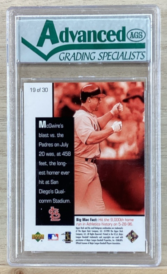 1998 Upper Deck Mark McGwire's Chase For 62 - #19 Mark McGwire - Graded