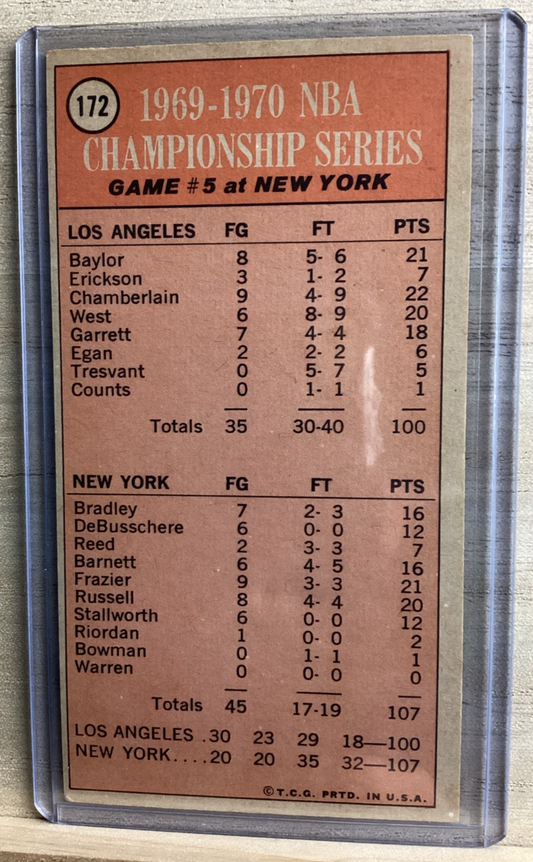 1970-71 Topps - 1969-70 NBA Championship Game #5 - Card #172