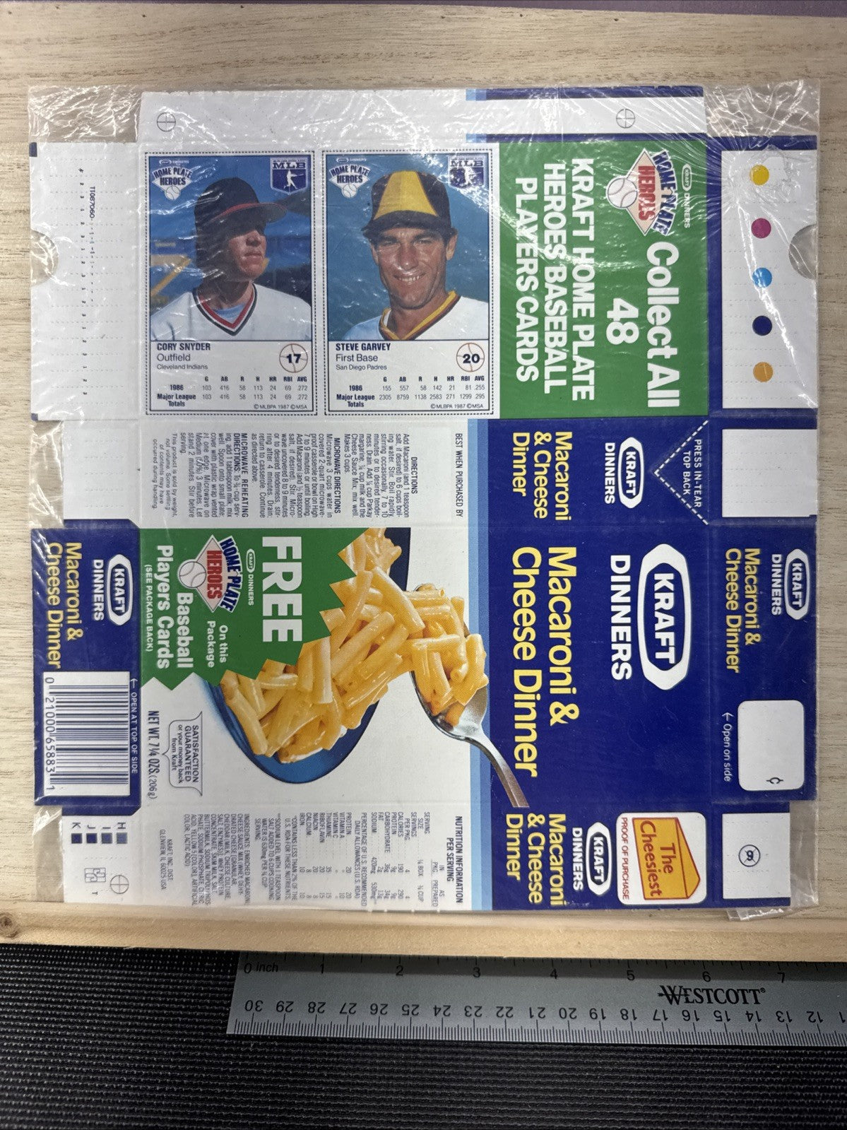 1987 Kraft Home Plate Heroes Never Folded Panel - Cory Snyder Steve Garvey0