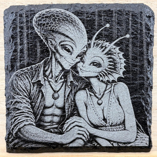 Slate Coaster - Alien Embrace