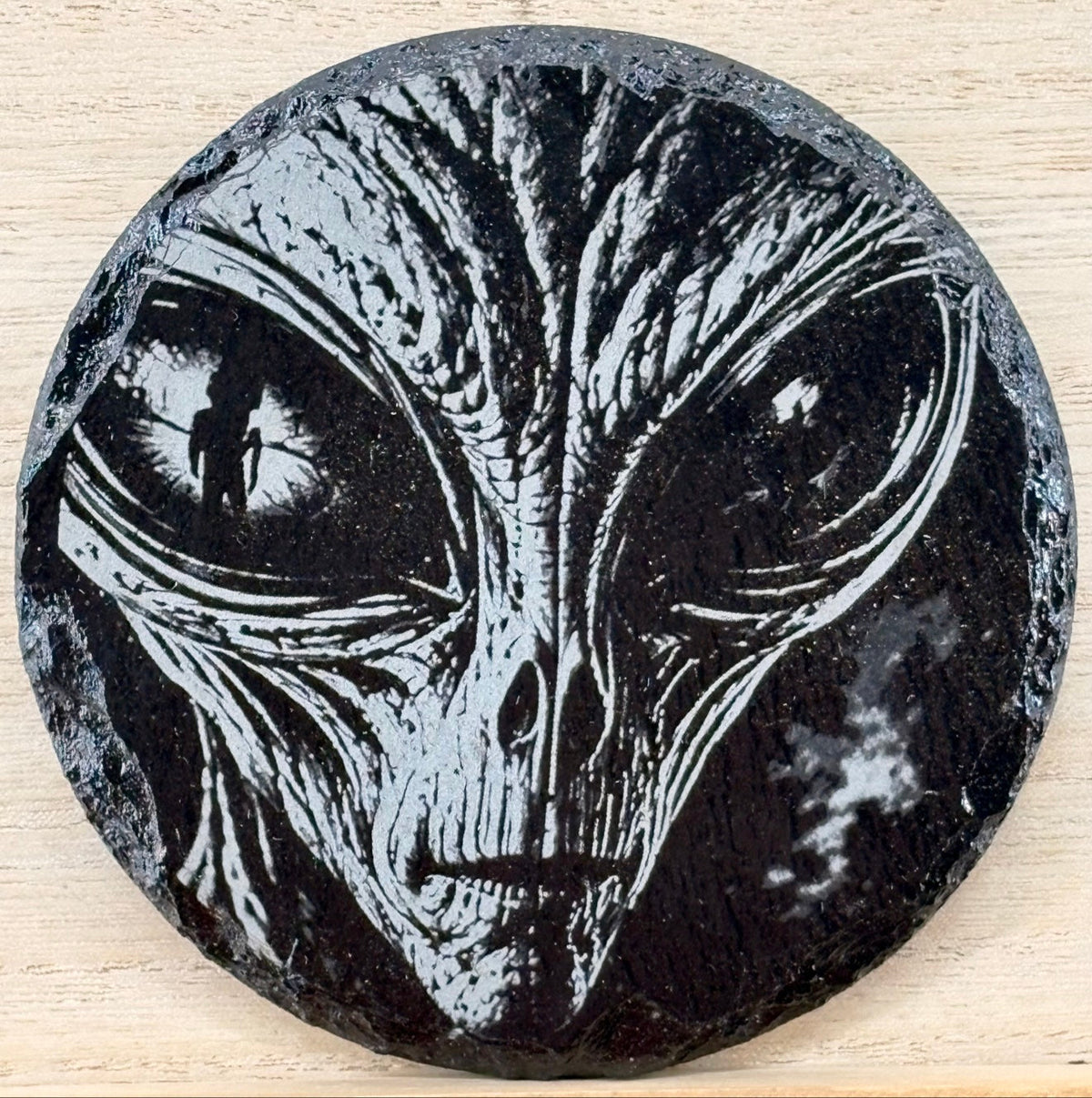 Slate Coaster - Alien Face