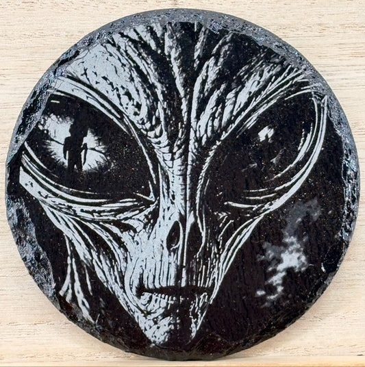 Slate Coaster - Alien Face