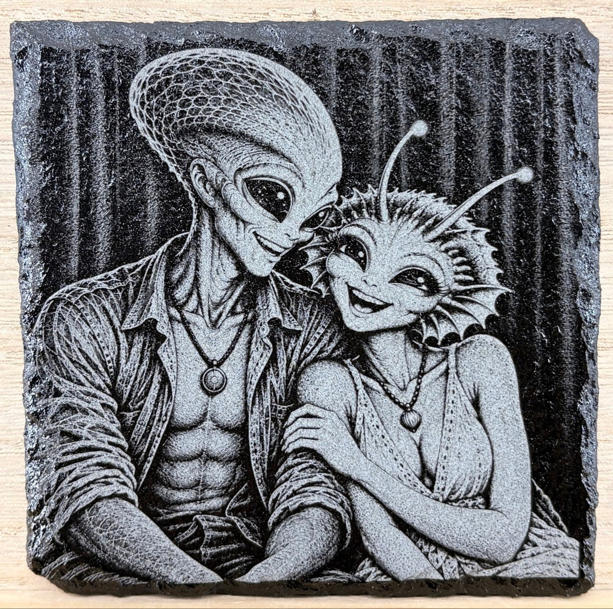 Slate Coaster - Alien Laughter