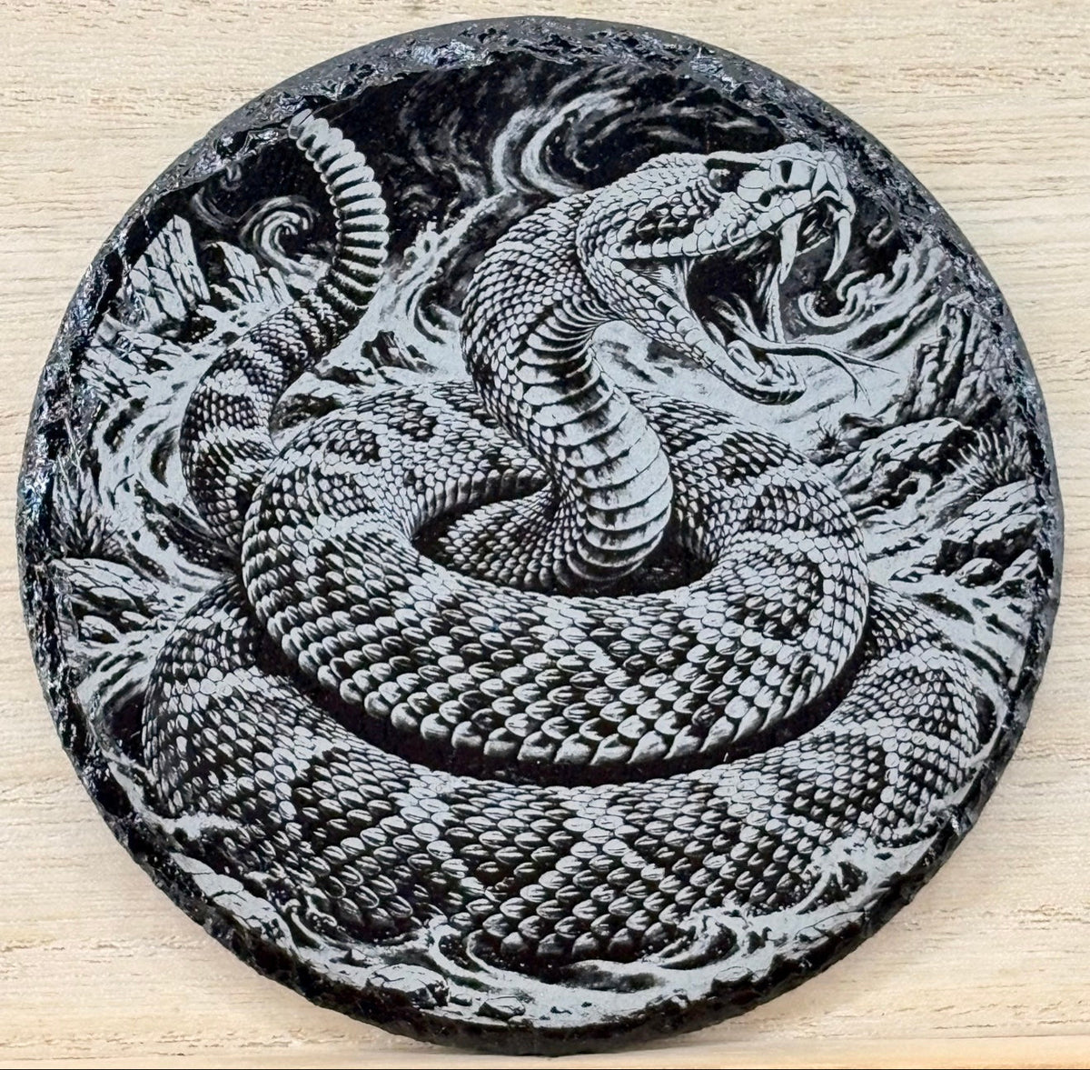 Slate Coaster - Rattlesnake