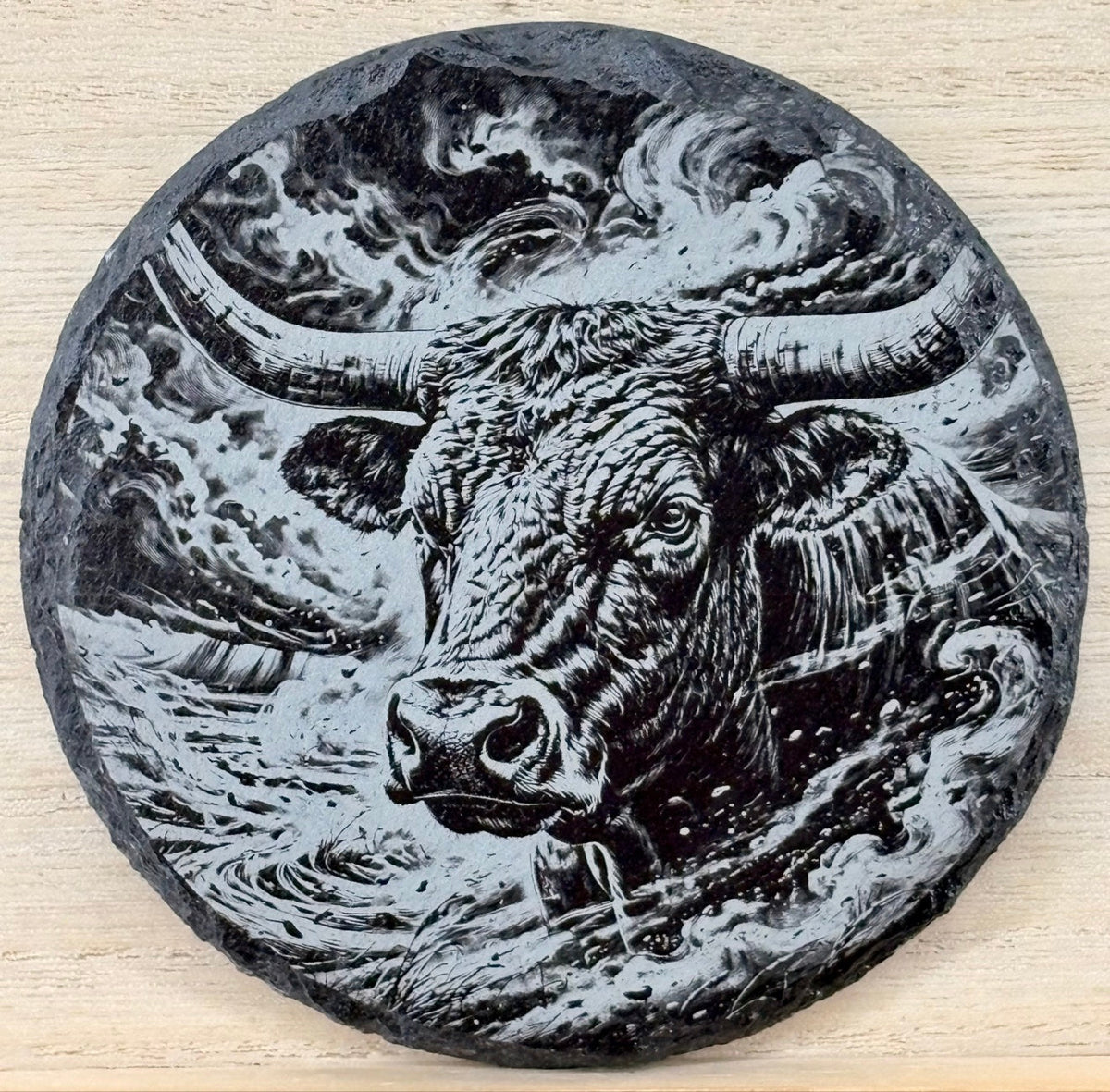 Slate Coaster - Texas Longhorn